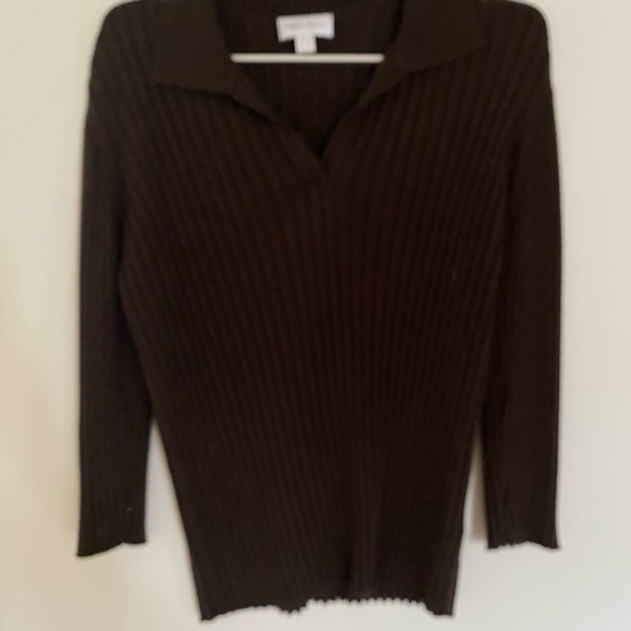 90’s Brown Collard Sweater - Picture 2 of 2